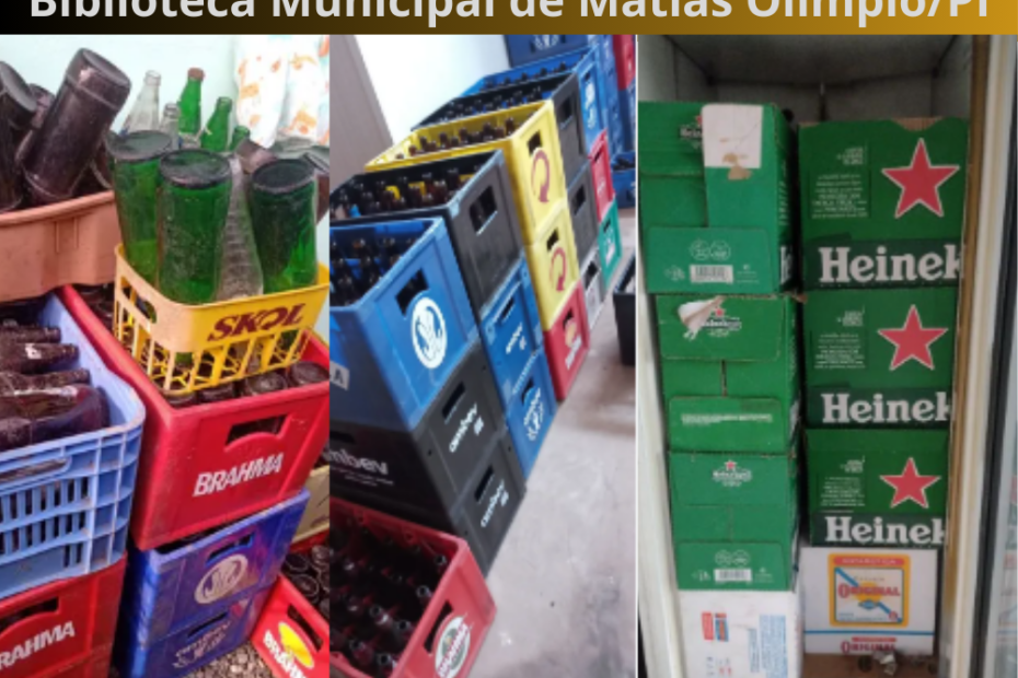 Entre Livros e Copos: Biblioteca de Matias Olímpio foi Transformada em Depósito de Bebidas e Ponto de Venda de Fichas.