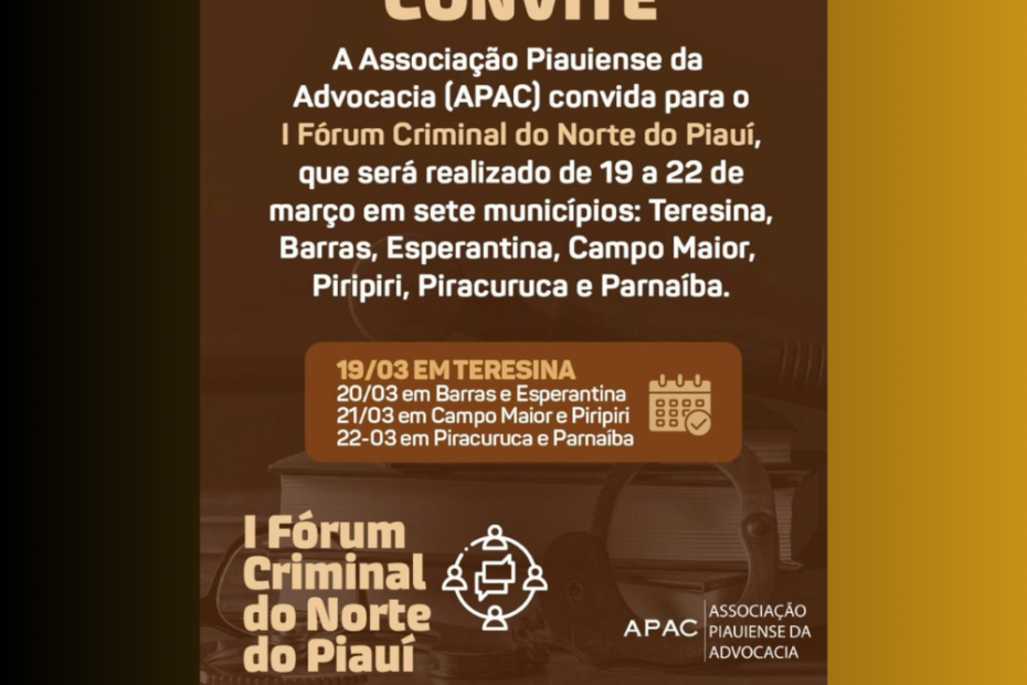 Convite: I Fórum Criminal do Norte do Piauí