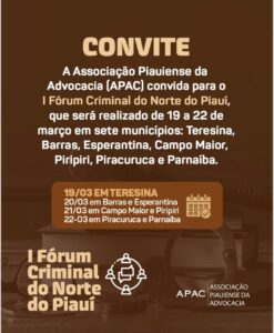 Convite: I Fórum Criminal do Norte do Piauí